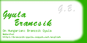 gyula brancsik business card